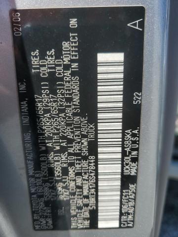 5TBRT34176S478448 - 2006 TOYOTA TUNDRA ACCESS CAB SR5 SILVER photo 12