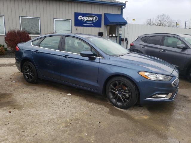 3FA6P0HD1JR230599 - 2018 FORD FUSION SE BLUE photo 4