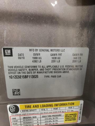 1G1ZC5E15BF113626 - 2011 CHEVROLET MALIBU 1LT 棕色 照片 12