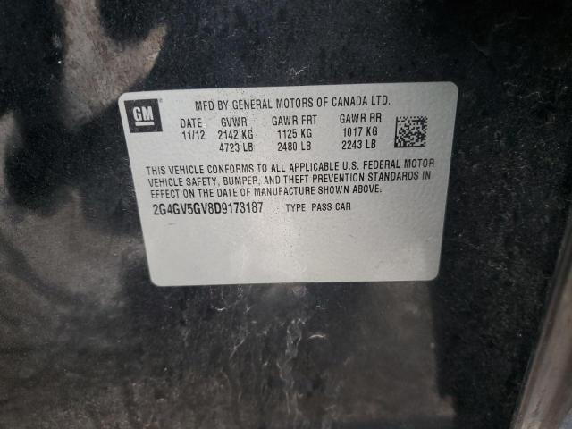 2G4GV5GV8D9173187 - 2013 BUICK REGAL GS BLACK photo 12