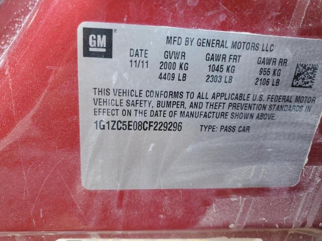 1G1ZC5E08CF229296 - 2012 CHEVROLET MALIBU 1LT RED photo 13