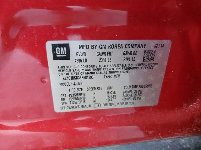 KL4CJBSB3EB681295 - 2014 BUICK ENCORE CONVENIENCE MAROON photo 13