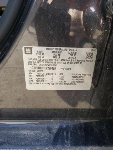 1GTV2UEC7EZ229496 - 2014 GMC SIERRA K1500 SLE CHARCOAL photo 12