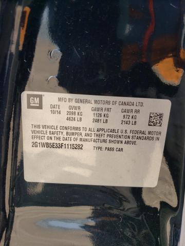 2G1WB5E33F1115282 - 2015 CHEVROLET IMPALA LIM LT BLACK photo 12