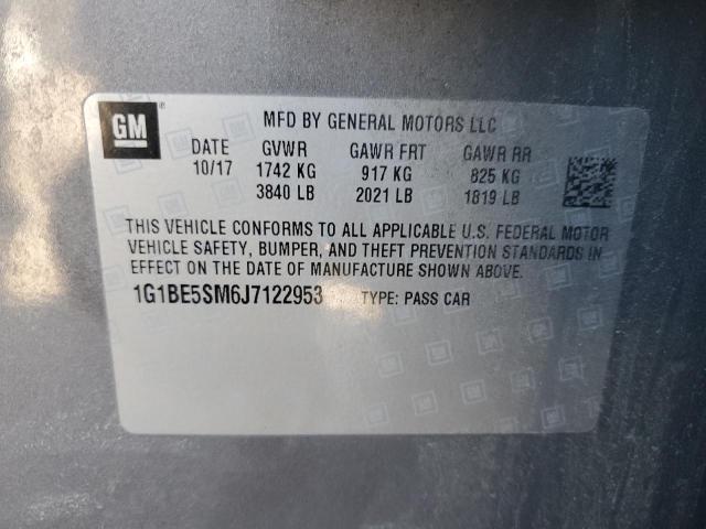 1G1BE5SM6J7122953 - 2018 CHEVROLET CRUZE LT GRAY photo 12