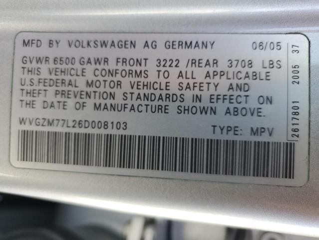 WVGZM77L26D008103 - 2006 VOLKSWAGEN TOUAREG 4.2 SILVER photo 13