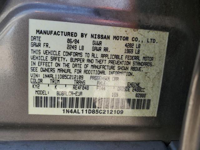 1N4AL11D85C212109 - 2005 NISSAN ALTIMA S GRAY photo 13