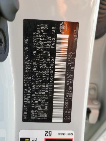 4T1T11AK3PU078657 - 2023 TOYOTA CAMRY SE NIGHT SHADE WHITE photo 12