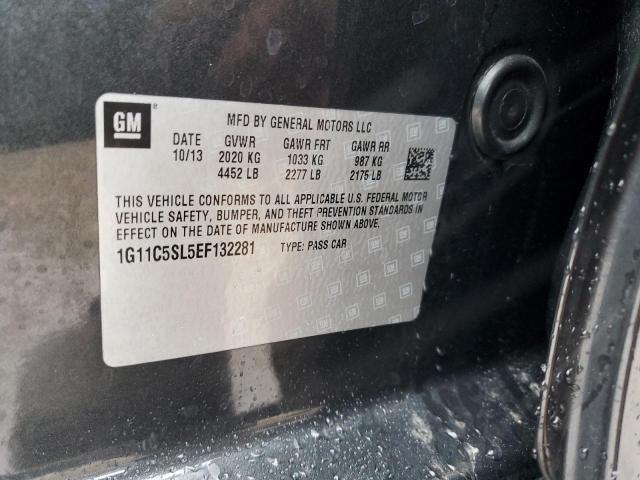 1G11C5SL5EF132281 - 2014 CHEVROLET MALIBU 1LT შავი ფოტო 12