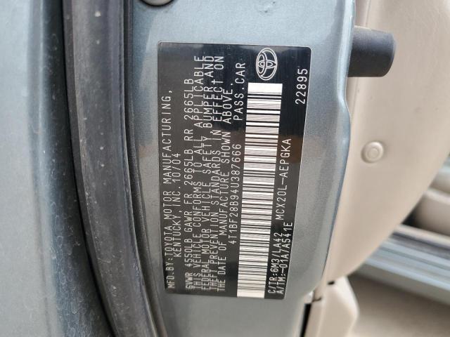 4T1BF28B94U387666 - 2004 TOYOTA AVALON XL Dəniz mavisi foto 12