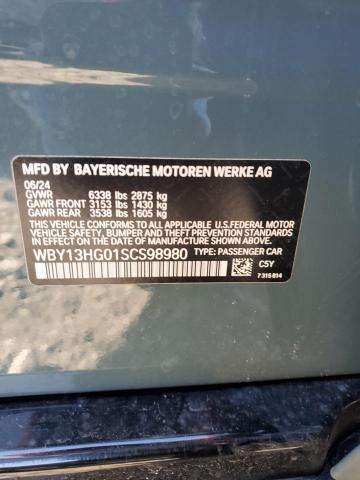 WBY13HG01SCS98980 - 2025 BMW I5 XDRIVE 40 TEAL photo 12