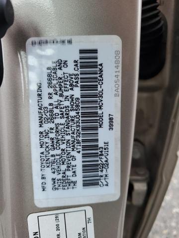 4T1BF32K93U045809 - 2003 TOYOTA CAMRY LE TAN photo 13