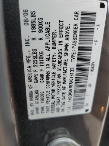 1HGCM56787A016133 - 2007 HONDA ACCORD EX GRAY photo 12