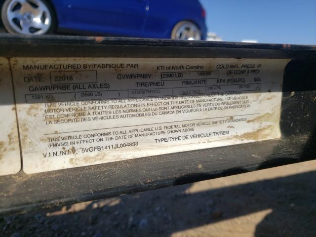 5VGFB1411JL004833 - 2018 UTILITY TRAILER Qara foto 10