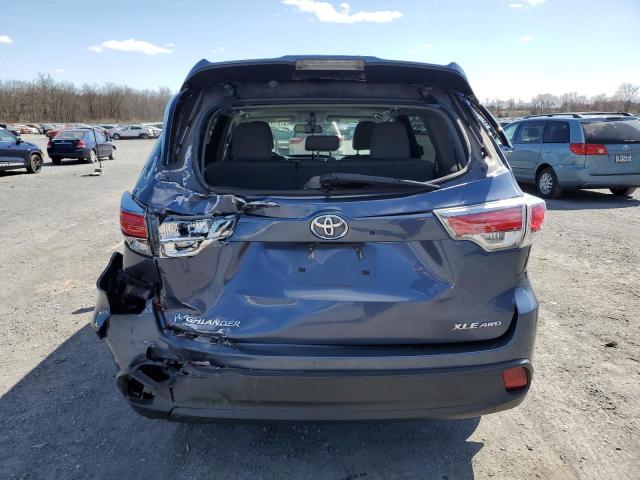 5TDJKRFH8GS256183 - 2016 TOYOTA HIGHLANDER XLE BLUE photo 6