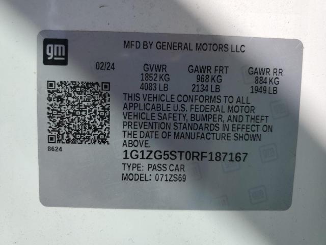 1G1ZG5ST0RF187167 - 2024 CHEVROLET MALIBU RS 白色 照片 13