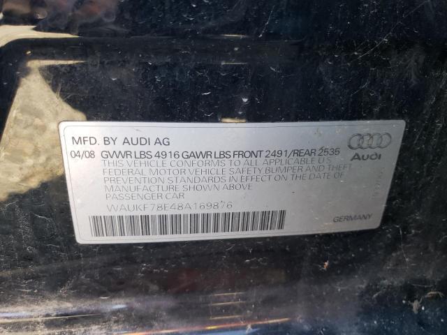 WAUKF78E48A169876 - 2008 AUDI A4 2.0T AVANT QUATTRO BLACK photo 13