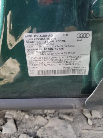 WA1CNAFY0J2125808 - 2018 AUDI Q5 PRESTIGE 绿色 照片 14