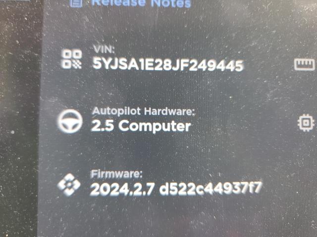 5YJSA1E28JF249445 - 2018 TESLA MODEL S 石墨色 照片 13