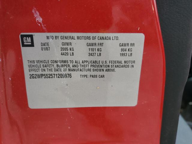 2G2WP552571209976 - 2007 PONTIAC GRAND PRIX 红色 照片 13