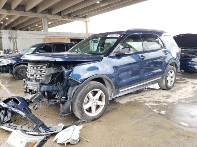 1FM5K8D8XHGD36509 - 2017 FORD EXPLORER XLT BLUE photo 1