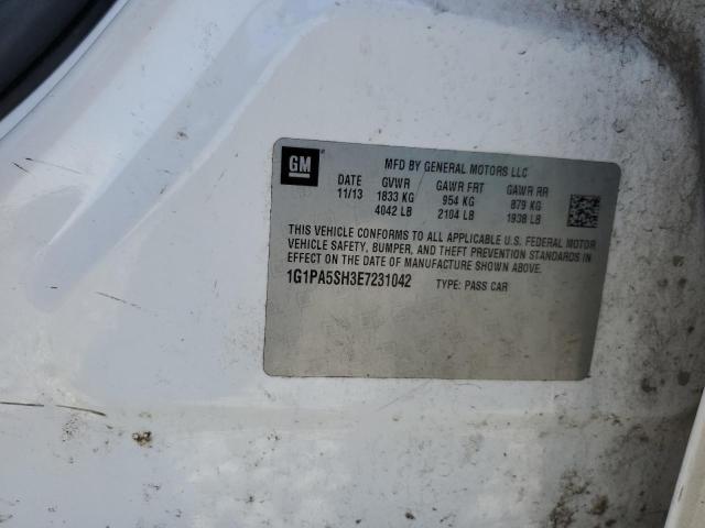 1G1PA5SH3E7231042 - 2014 CHEVROLET CRUZE LS WHITE photo 12