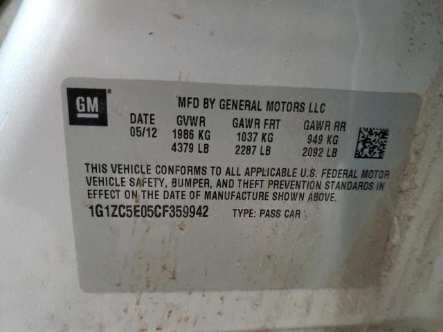 1G1ZC5E05CF359942 - 2012 CHEVROLET MALIBU 1LT SILVER photo 12