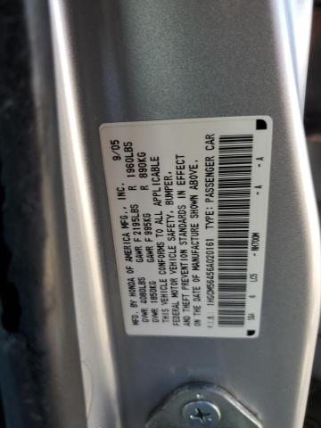 1HGCM56456A020161 - 2006 HONDA ACCORD LX SILVER photo 12