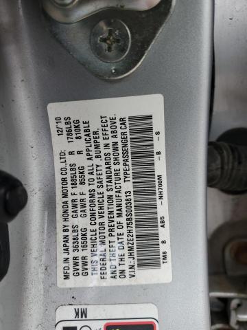 JHMZE2H75BS003813 - 2011 HONDA INSIGHT EX SILVER photo 12