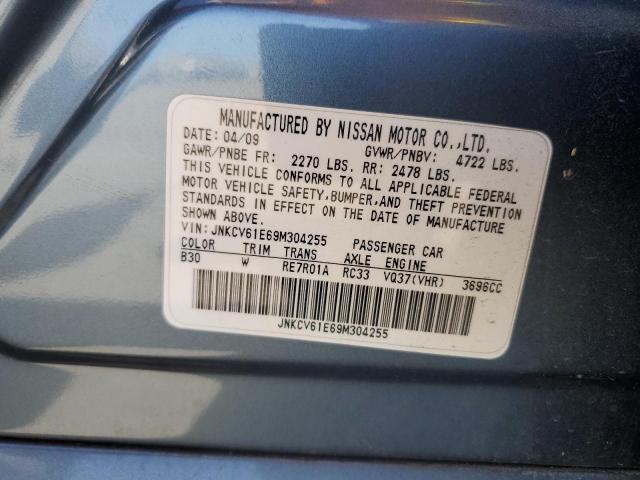 JNKCV61E69M304255 - 2009 INFINITI G37 BASE BLUE photo 12