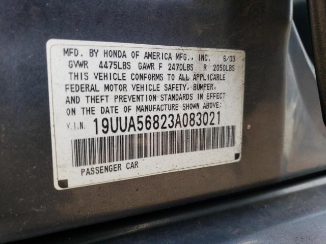 19UUA56823A083021 - 2003 ACURA 3.2TL TYPE-S GRAY photo 12