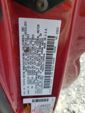 5TETX22N85Z117958 - 2005 TOYOTA TACOMA ACCESS CAB წითელი ფოტო 12