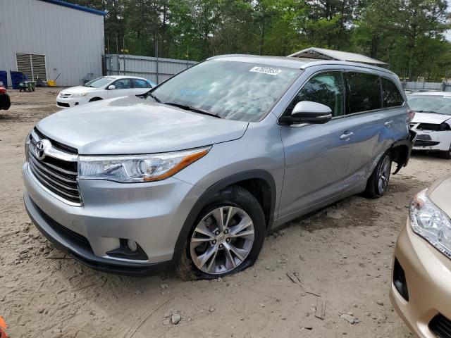 5TDKKRFHXFS044436 - 2015 TOYOTA HIGHLANDER XLE SILVER photo 1