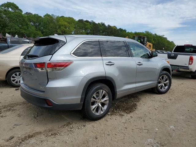 5TDKKRFHXFS044436 - 2015 TOYOTA HIGHLANDER XLE SILVER photo 3