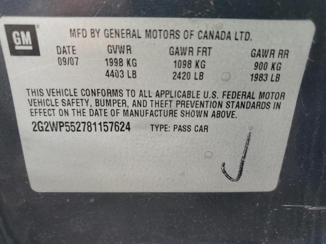 2G2WP552781157624 - 2008 PONTIAC GRAND PRIX 灰色 照片 12