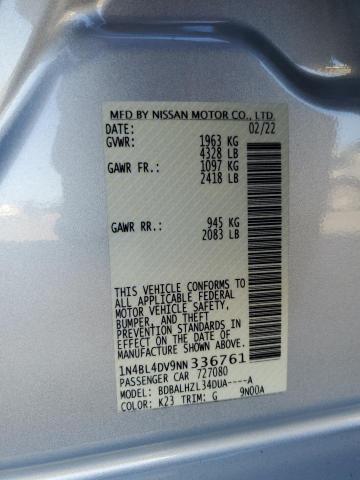 1N4BL4DV9NN336761 - 2022 NISSAN ALTIMA SV SILVER photo 13