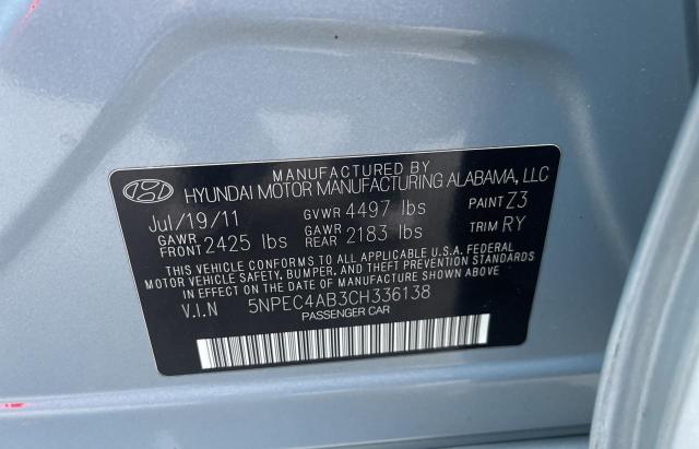 5NPEC4AB3CH336138 - 2012 HYUNDAI SONATA SE BLUE photo 10