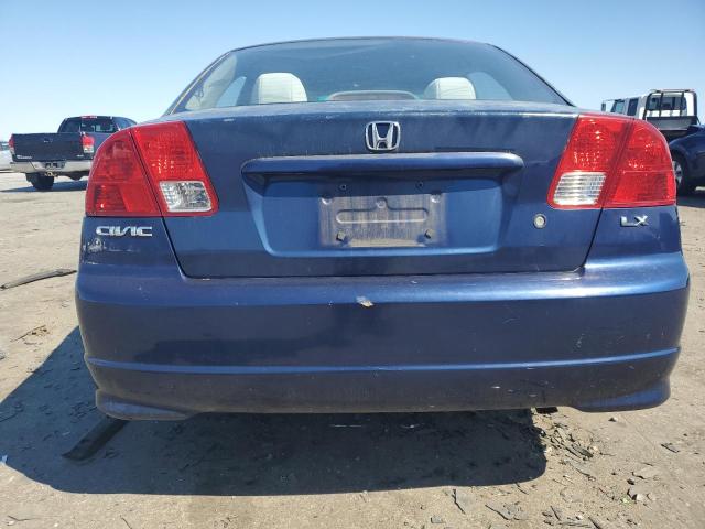 2HGES16534H527851 - 2004 HONDA CIVIC LX BLUE photo 6