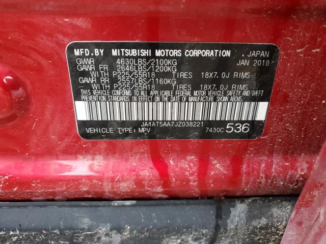 JA4AT5AA7JZ038221 - 2018 MITSUBISHI ECLIPSE CR SE RED photo 13