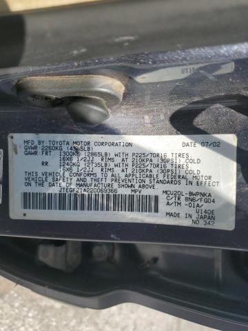 JTEGF21A220069366 - 2002 TOYOTA HIGHLANDER LIMITED GRAY photo 12