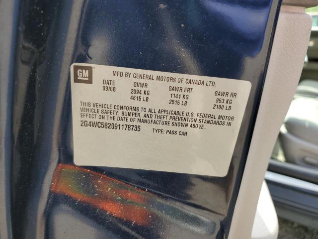 2G4WC582091178735 - 2009 BUICK LACROSSE CX BLUE photo 12