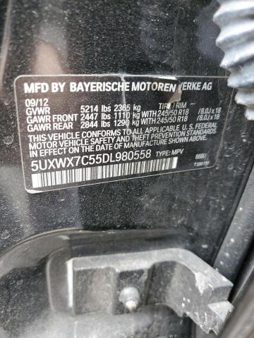 5UXWX7C55DL980558 - 2013 BMW X3 XDRIVE35I BLACK photo 13