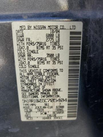5N1AR18W55C705404 - 2005 NISSAN PATHFINDER LE 灰色 照片 13