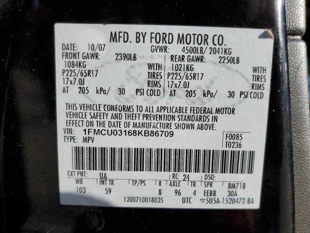 1FMCU03168KB86709 - 2008 FORD ESCAPE XLT BLACK photo 14