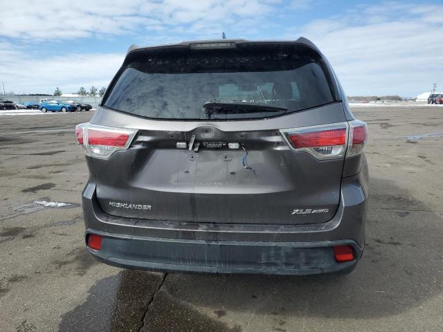 5TDJKRFH6FS160213 - 2015 TOYOTA HIGHLANDER XLE 灰色 照片 6