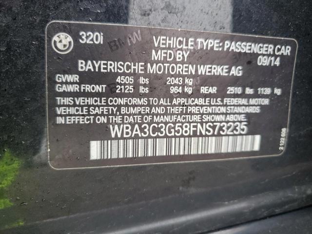 WBA3C3G58FNS73235 - 2015 BMW 320 I XDRIVE PURPLE photo 12