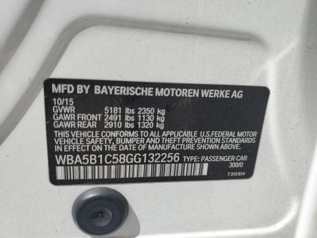 WBA5B1C58GG132256 - 2016 BMW 535 I WHITE photo 12