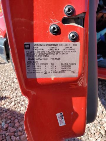 3GCEC14X47G210231 - 2007 CHEVROLET SILVERADO C1500 CLASSIC RED photo 12