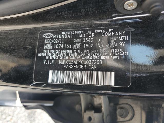 KMHCU5AE4CU037263 - 2012 HYUNDAI ACCENT GLS BLACK photo 12