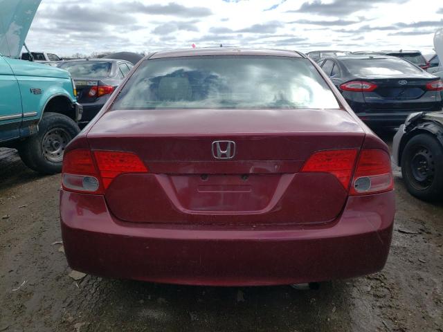 1HGFA16556L132650 - 2006 HONDA CIVIC LX BURGUNDY photo 6